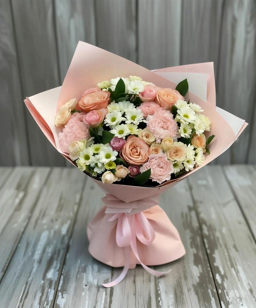 Букет цветов из: Гвоздики, Розы и Хризантемы в Краснокумском