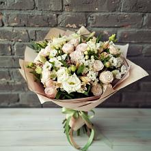 Букет цветов из:  Альстромерии, Розы и Хризантемы #REPLACE_PRED# Краснокумском