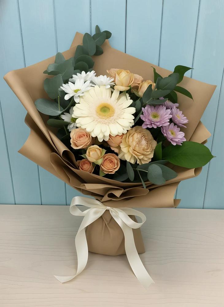 Букет цветов из: Герберы и Хризантемы в Краснокумском
