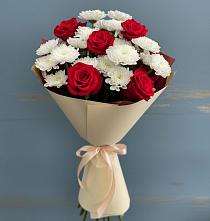 Букет цветов из:  Розы и Хризантемы в Краснокумском