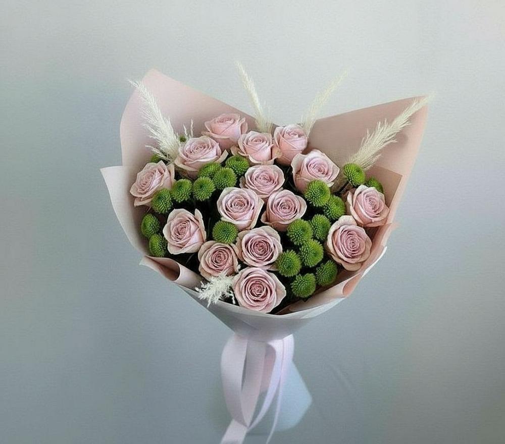 Букет цветов из: Розы и Хризантемы в Краснокумском