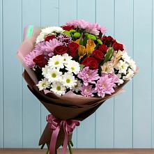 Букет цветов из:  Розы, Хризантемы и Альстромерии в Краснокумском