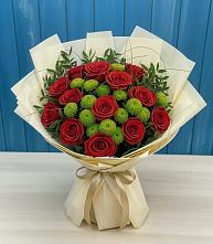 Букет цветов из:  Розы и Хризантемы #REPLACE_PRED# Краснокумском