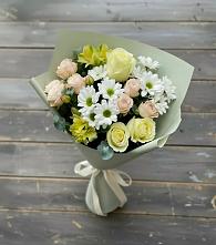Букет цветов из:  Альстромерии, Розы и Хризантемы в Краснокумском