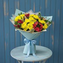 Букет цветов из:  Альстромерии и Хризантемы в Краснокумском