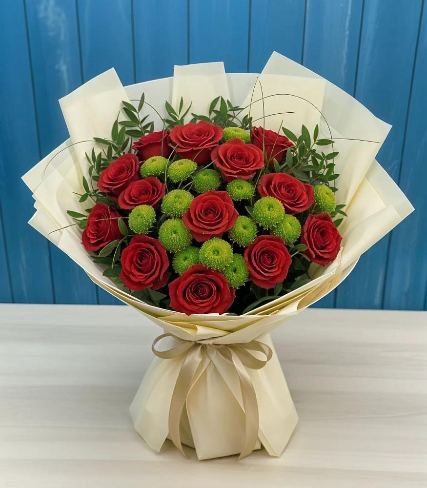 Букет цветов из: Розы и Хризантемы в Краснокумском